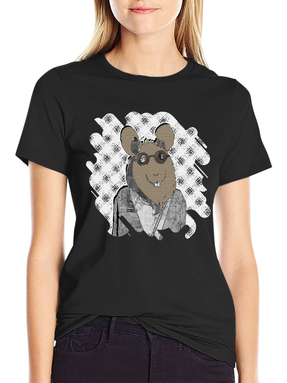 Rat with Glasses T-Shirt - Unique Graphic Tee