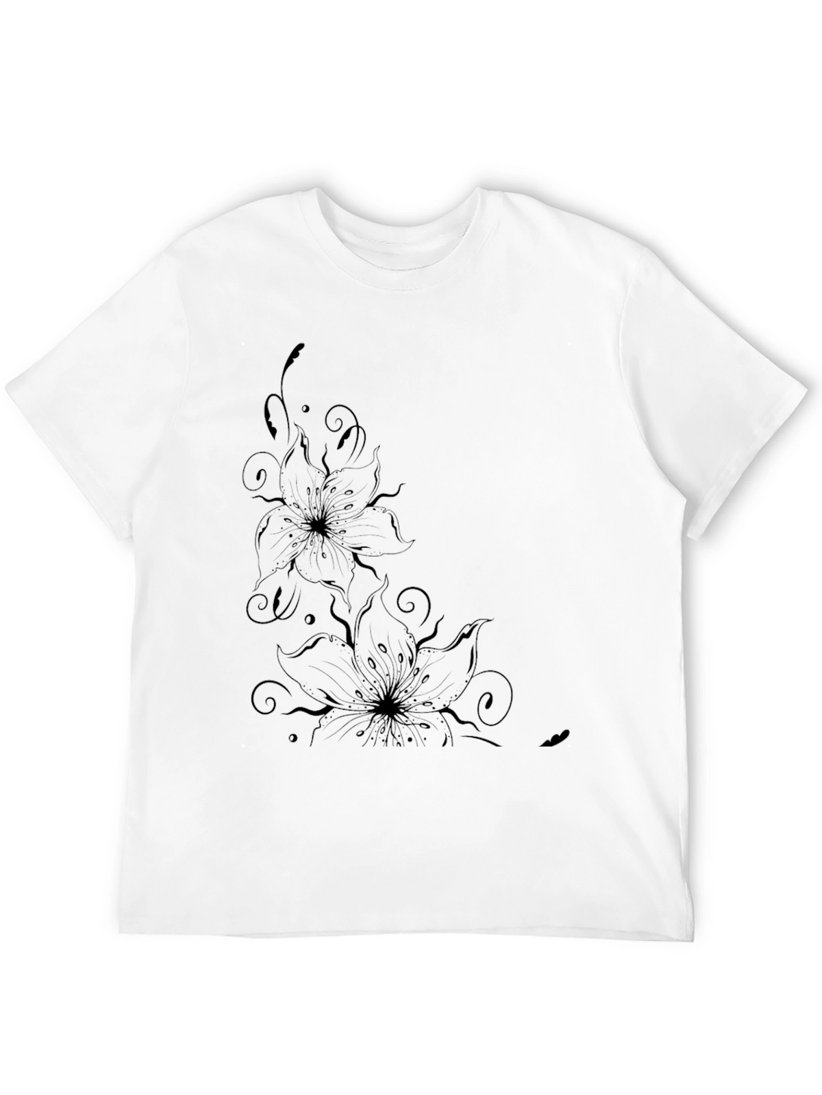 Floral Graphic Black T-Shirt - Stylish Casual Wear