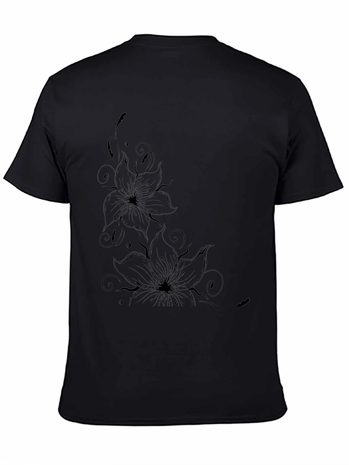 Floral Graphic Black T-Shirt - Stylish Casual Wear