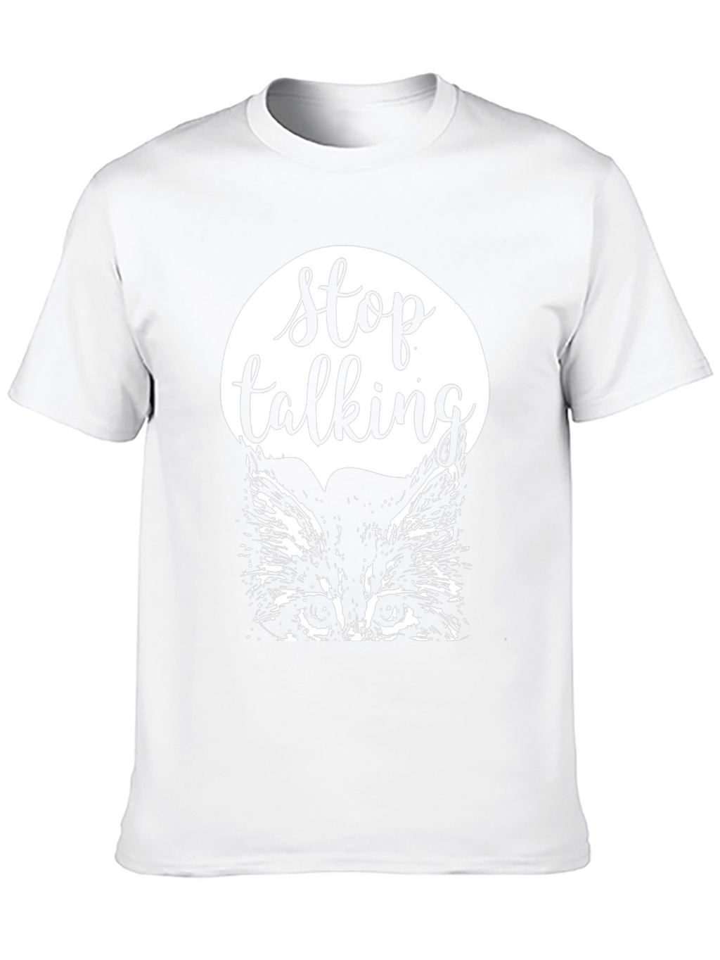 Stop Talking Cat Graphic Tee - Black Cotton