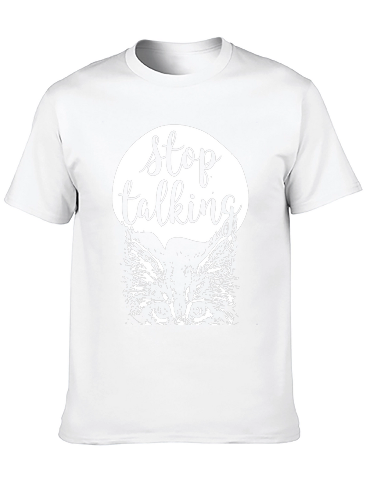 Stop Talking Cat Graphic Tee - Black Cotton