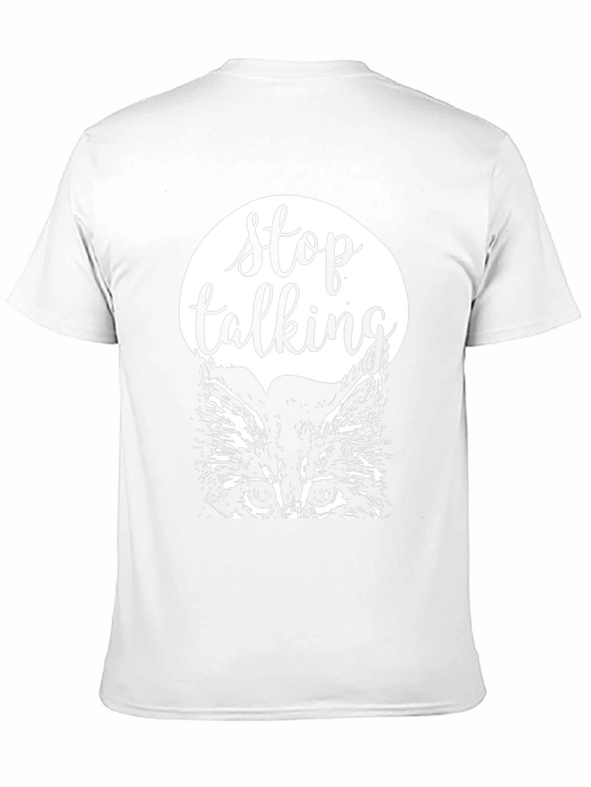Stop Talking Cat Graphic Tee - Black Cotton