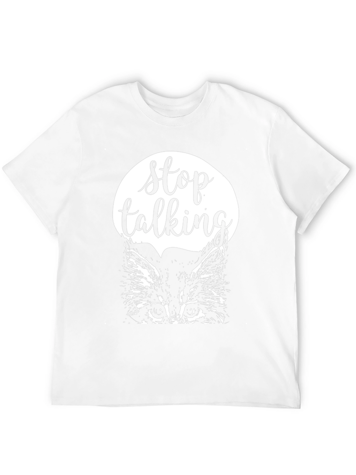 Stop Talking Cat Graphic Tee - Black Cotton