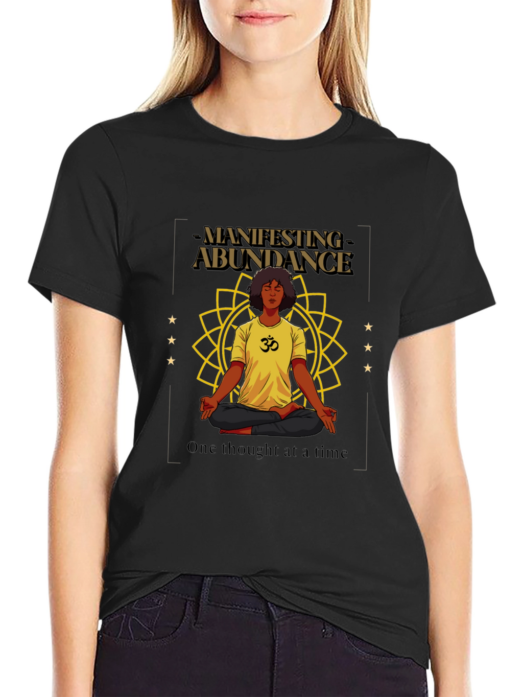 Manifesting Abundance Graphic T-Shirt - Black