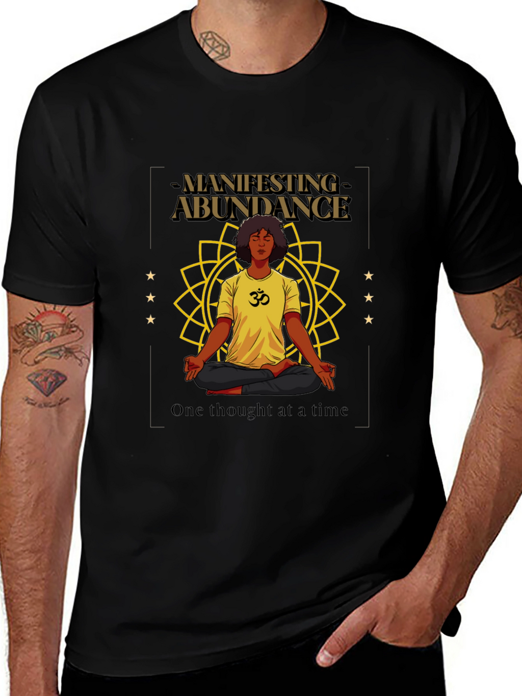 Manifesting Abundance Graphic T-Shirt - Black