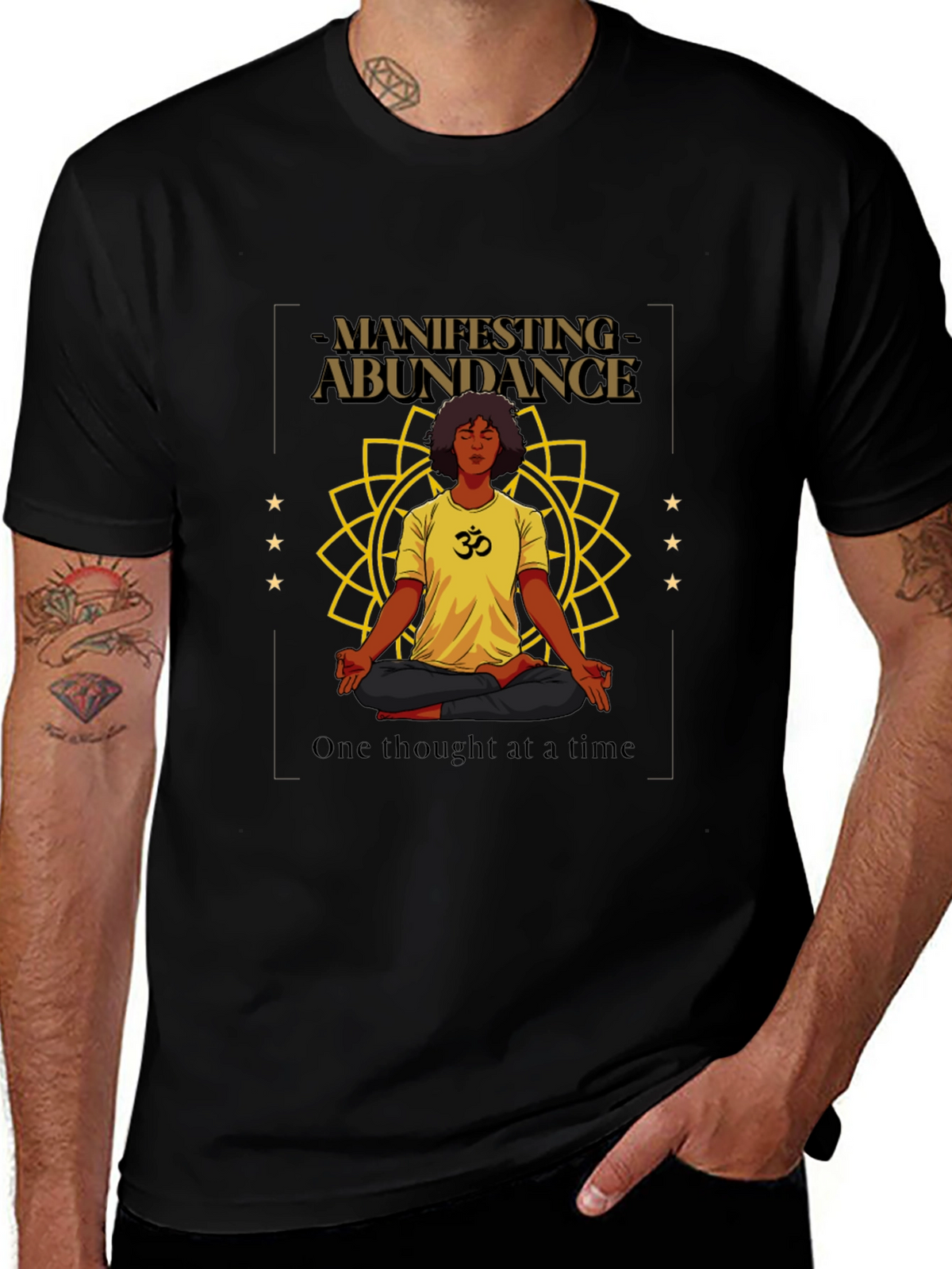 Manifesting Abundance Graphic T-Shirt - Black