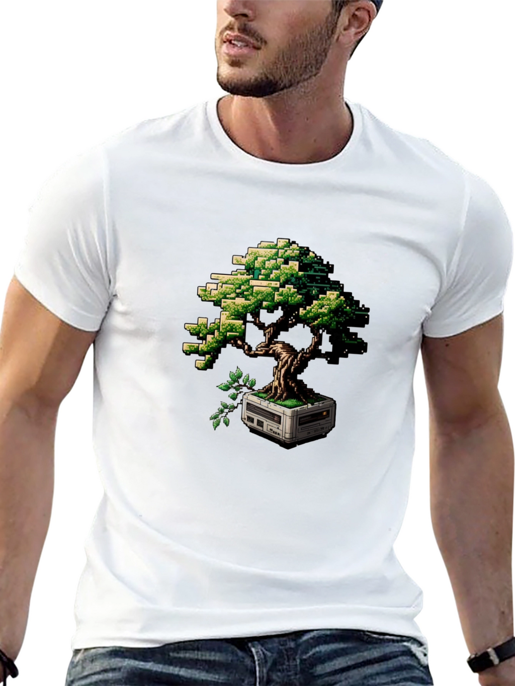Pixel Bonsai T-Shirt - Retro Gaming Style