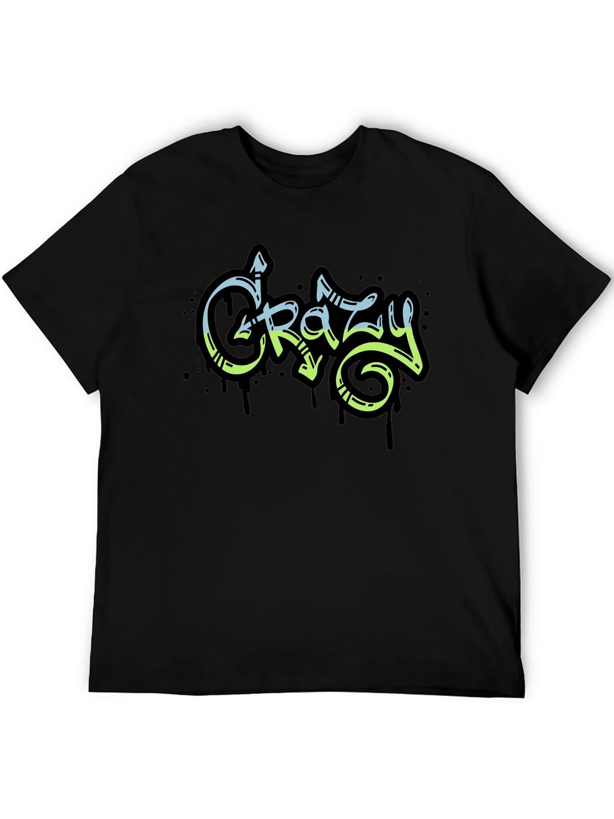 Crazy Graffiti Style Black Graphic Tee
