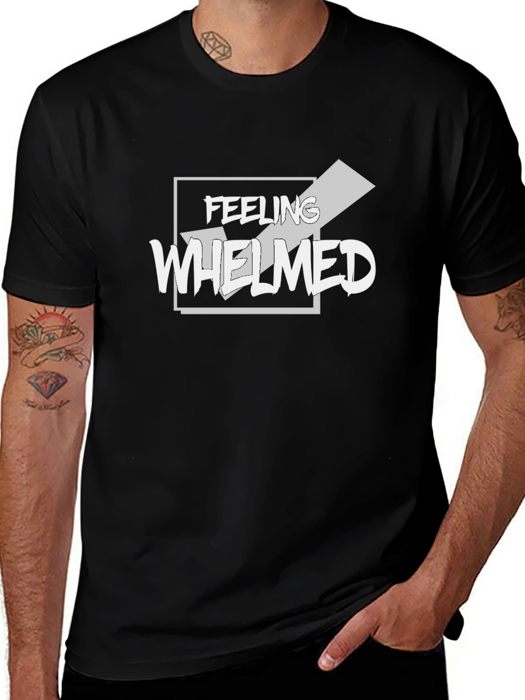 Feeling Whelmed Graphic T-Shirt - Black