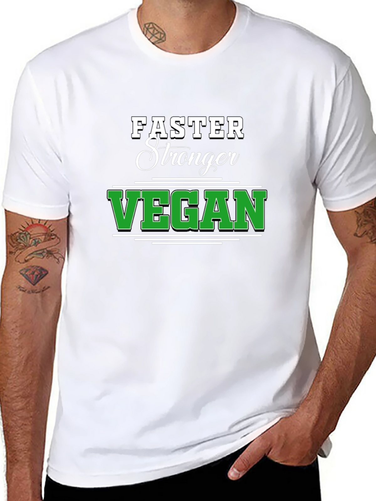 Faster Stronger Vegan Black T-Shirt