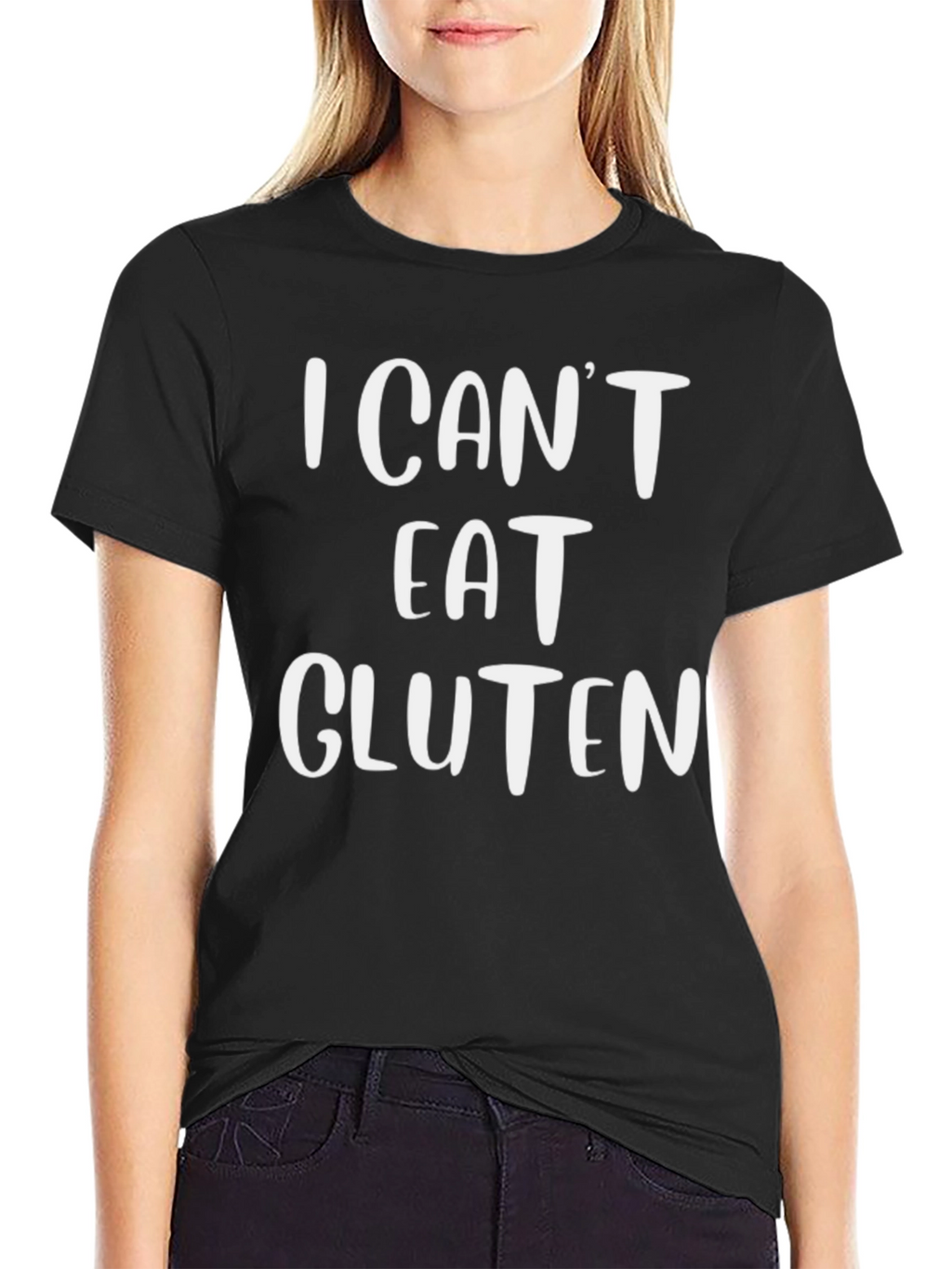 I Cant Eat Gluten Graphic Tee - Black T-Shirt
