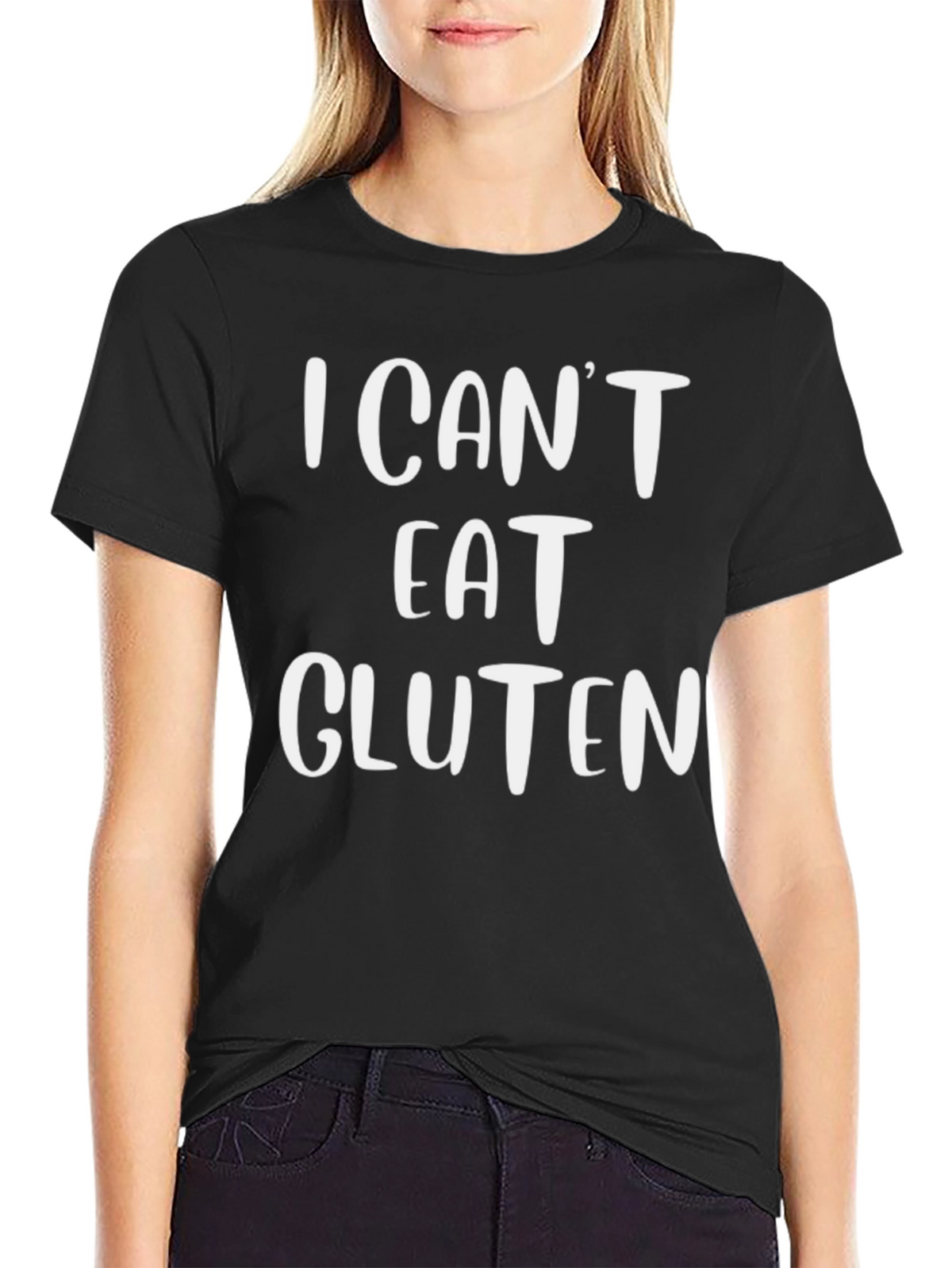 I Cant Eat Gluten Graphic Tee - Black T-Shirt