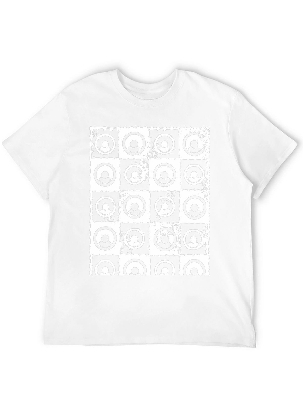 Abstract Grid Graphic Black T-Shirt