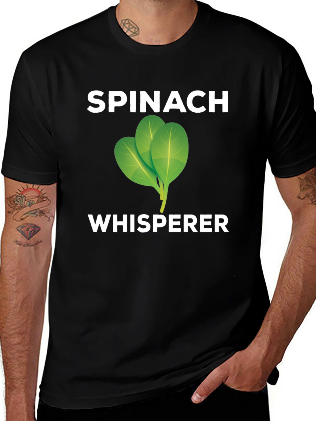 Spinach Whisperer Graphic Tee - Black