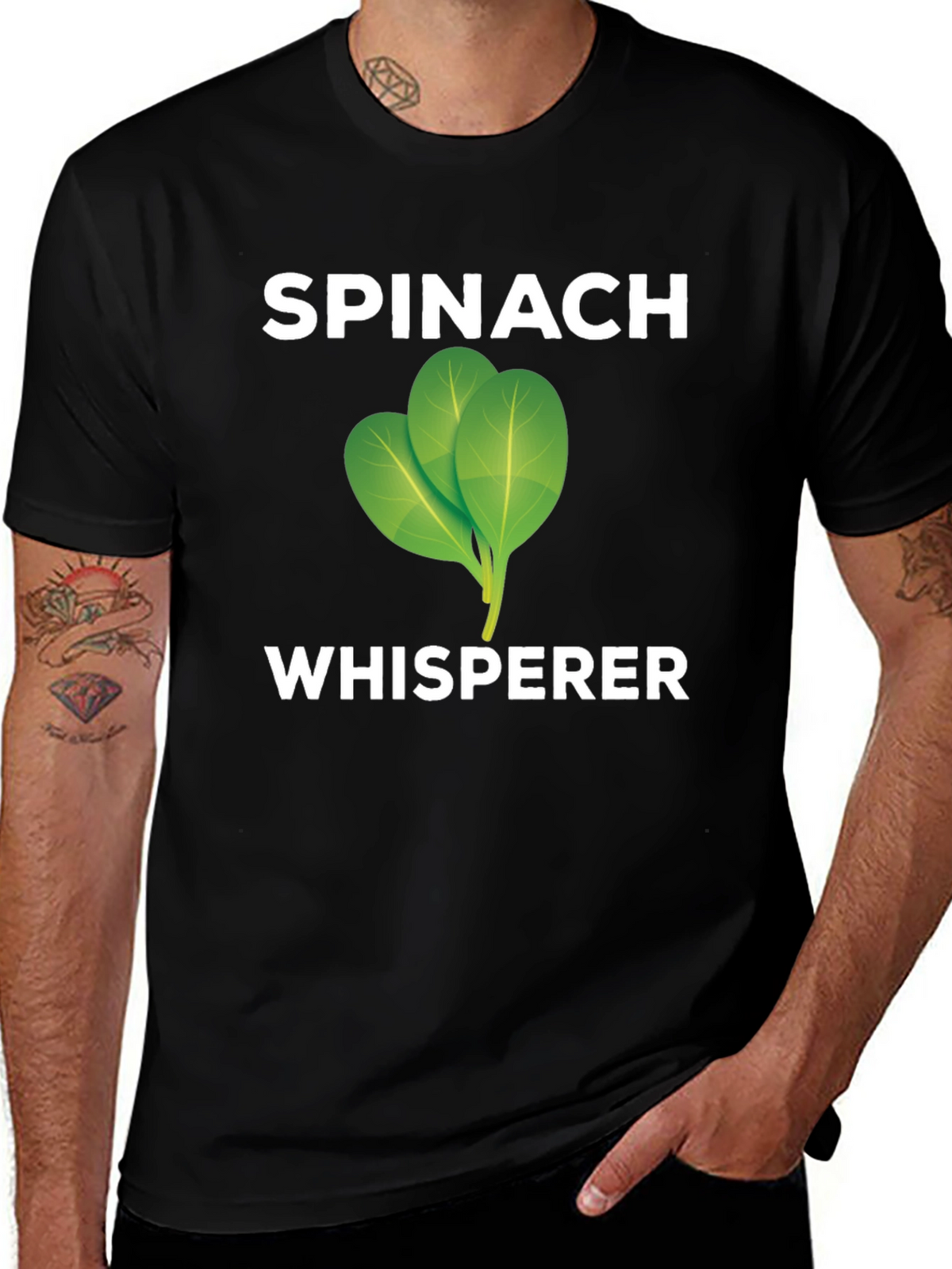 Spinach Whisperer Graphic Tee - Black
