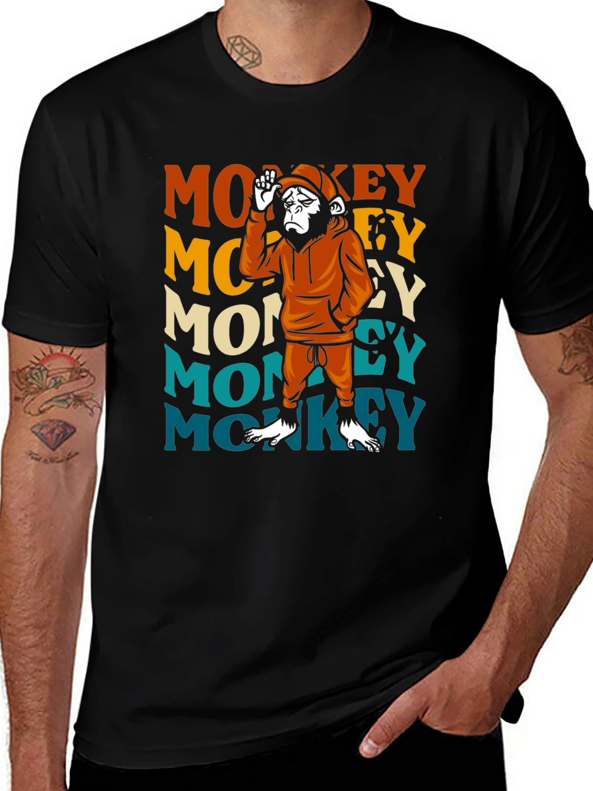 Retro Monkey Graphic T-Shirt