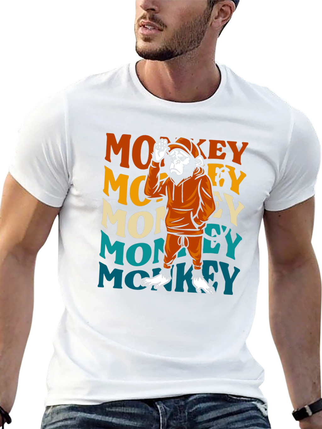Retro Monkey Graphic T-Shirt