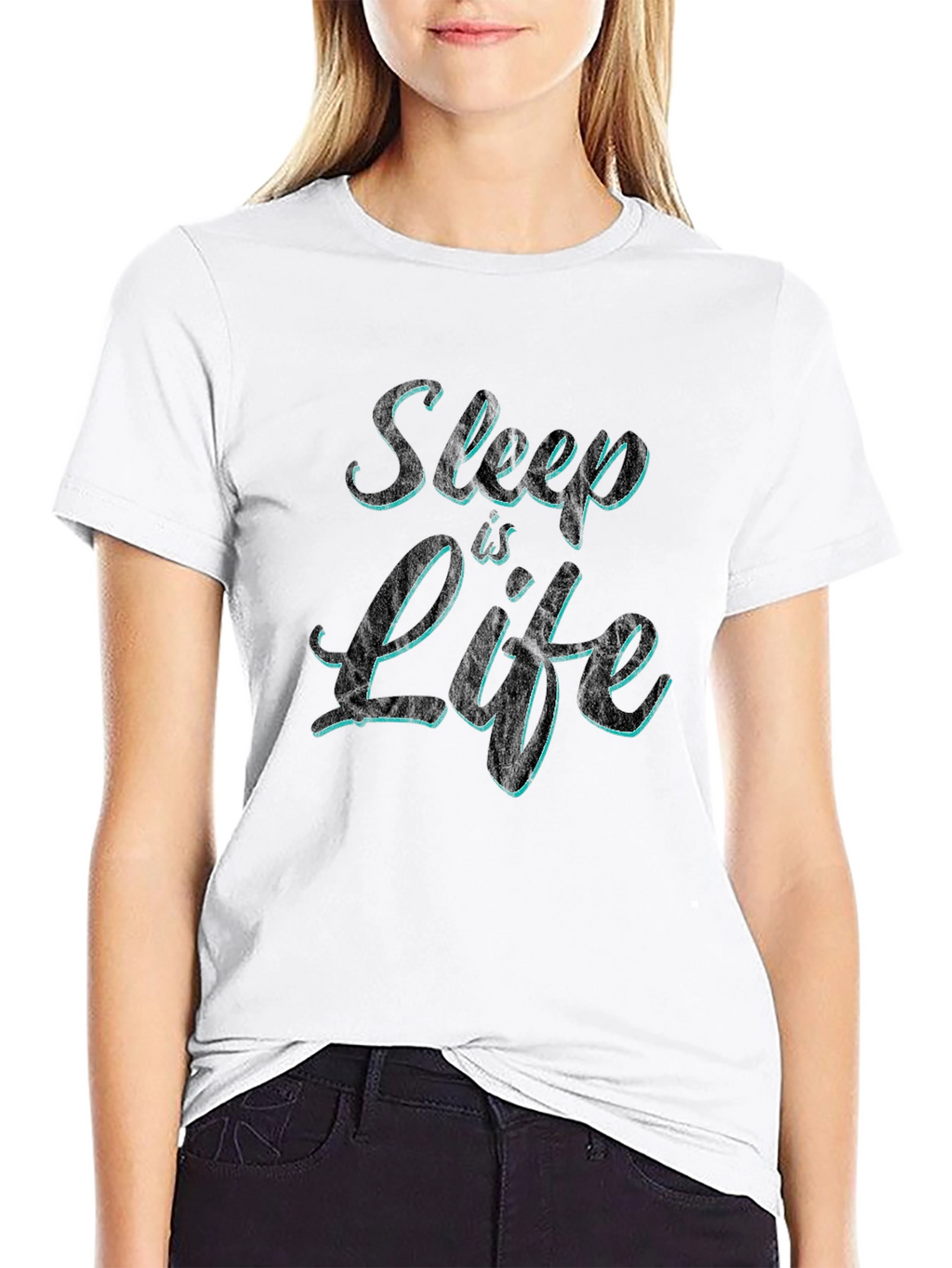 Sleep is Life Mens Black Graphic T-Shirt