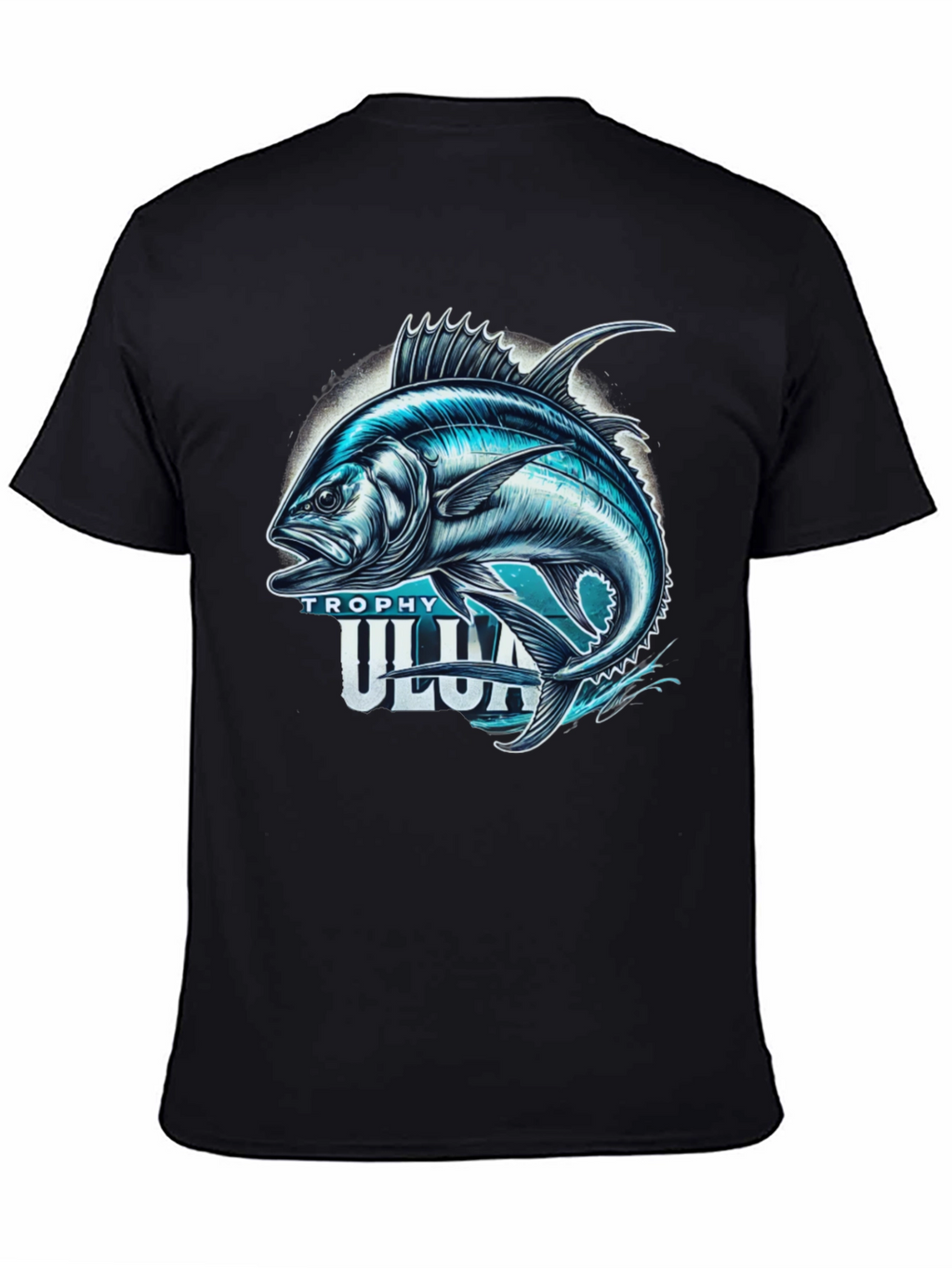 Trophy Ulua Black T-Shirt Fishing Graphic