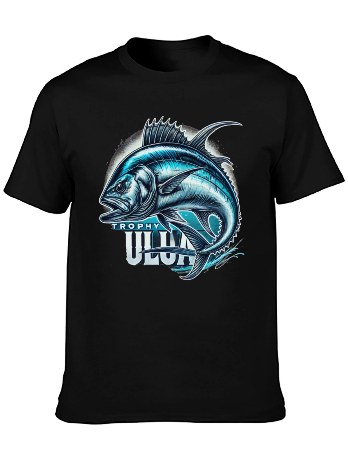 Trophy Ulua Black T-Shirt Fishing Graphic