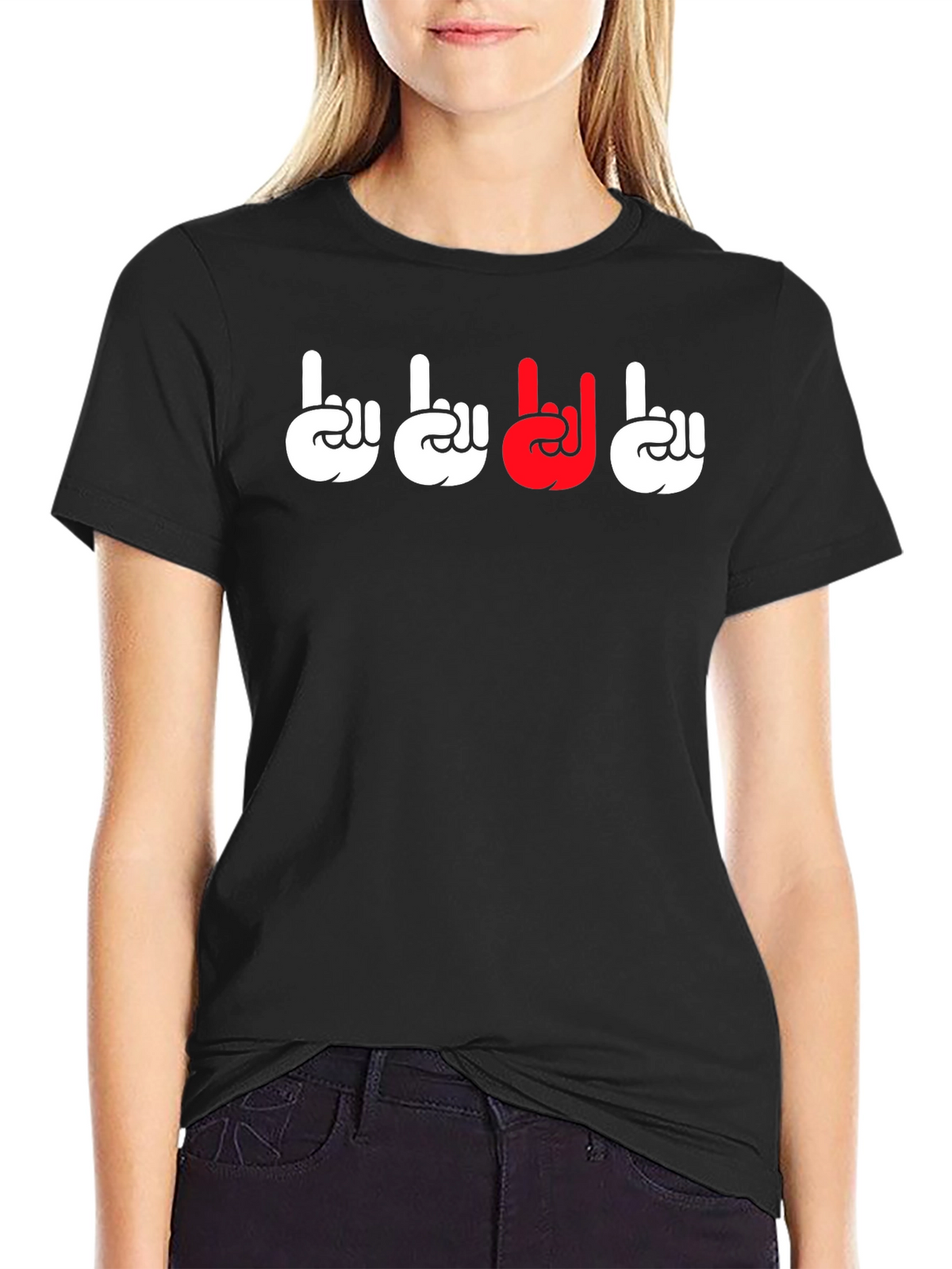 Cool Rock On Graphic T-Shirt - Black
