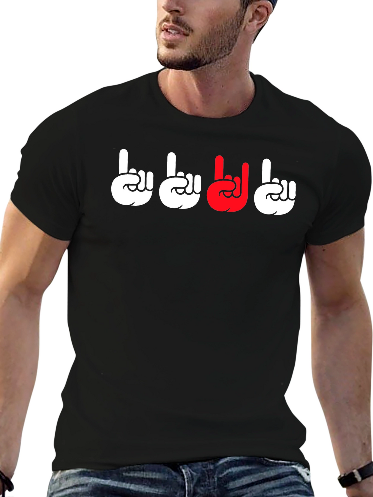 Cool Rock On Graphic T-Shirt - Black