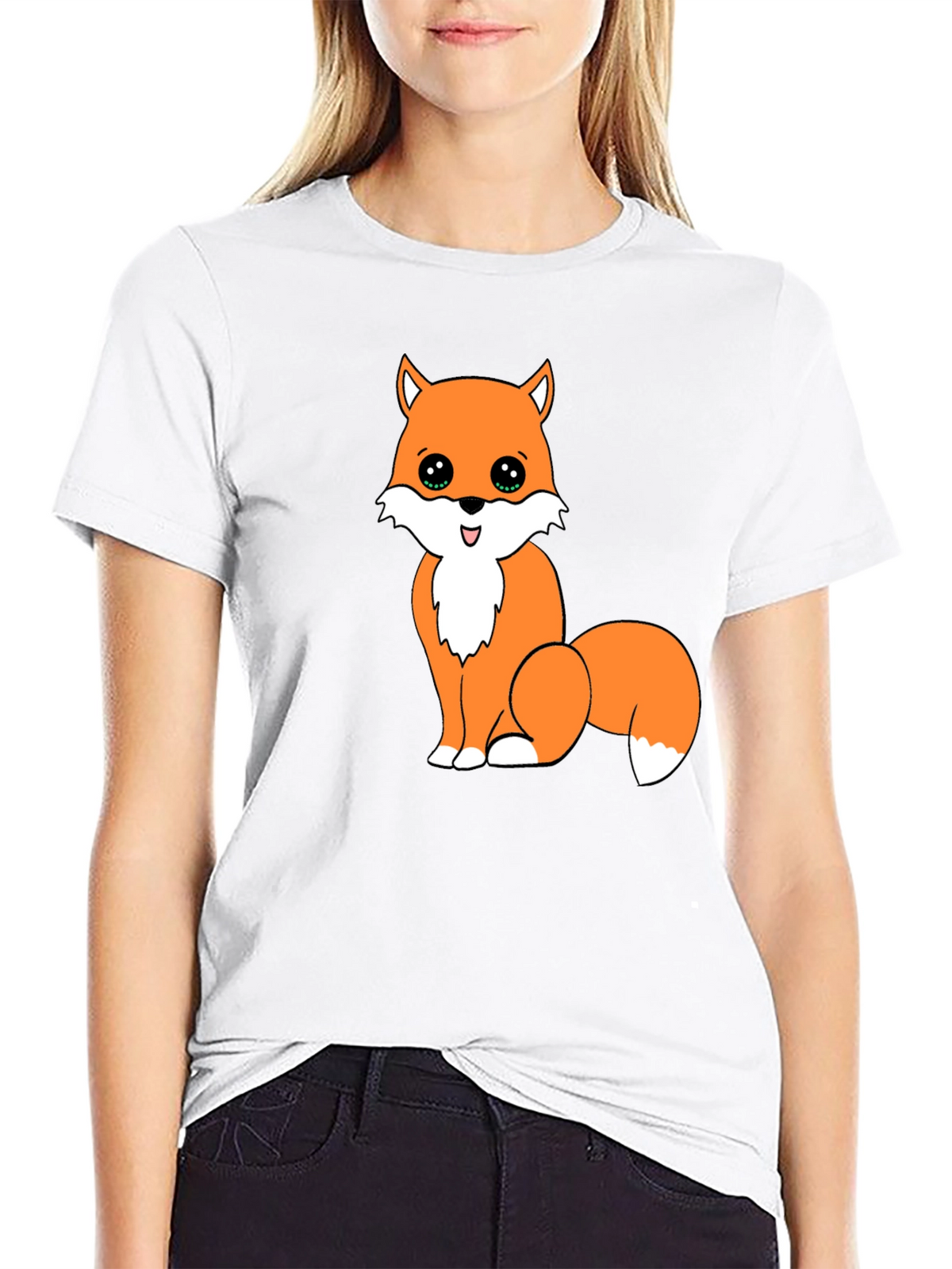 Cute Fox Graphic Tee - Black Unisex T-Shirt