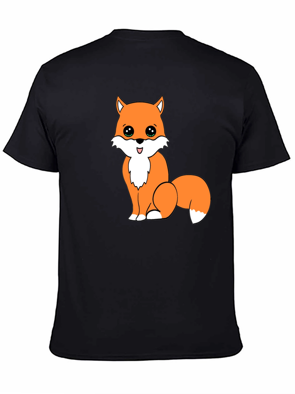 Cute Fox Graphic Tee - Black Unisex T-Shirt
