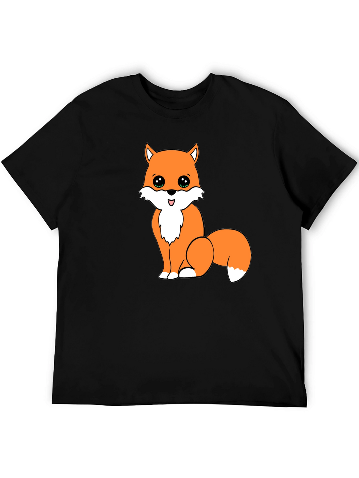 Cute Fox Graphic Tee - Black Unisex T-Shirt