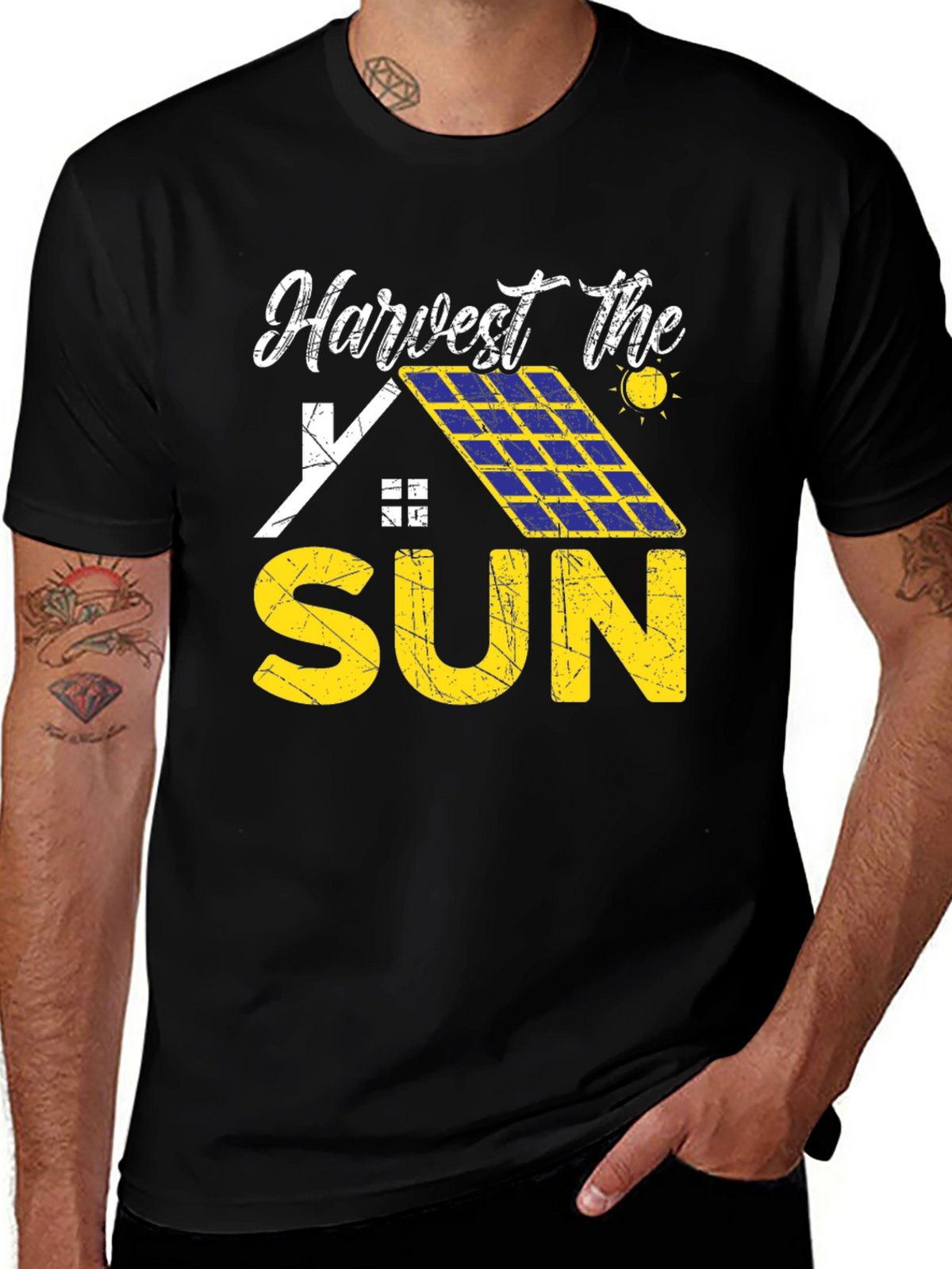 Harvest the Sun T-Shirt Solar Panel Design