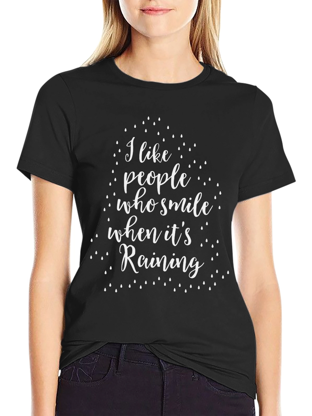 Rainy Day Smile Graphic Tee - Black