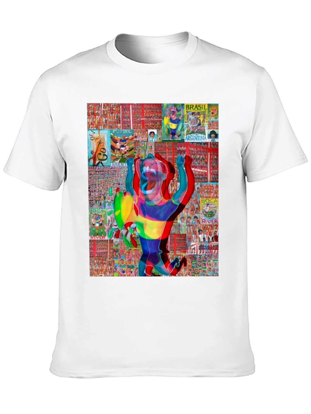 Soccer Collage Graphic Tee - Black Cotton Blend