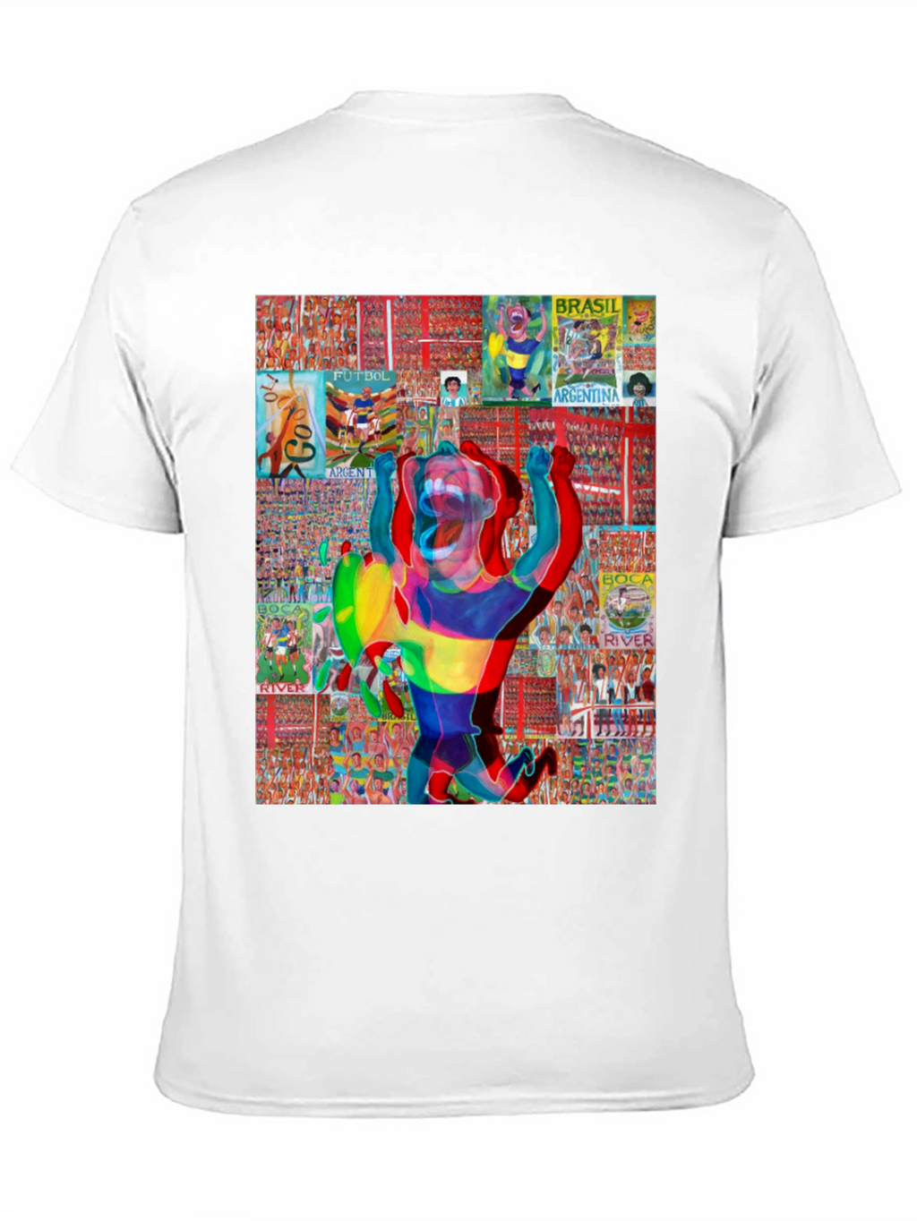 Soccer Collage Graphic Tee - Black Cotton Blend