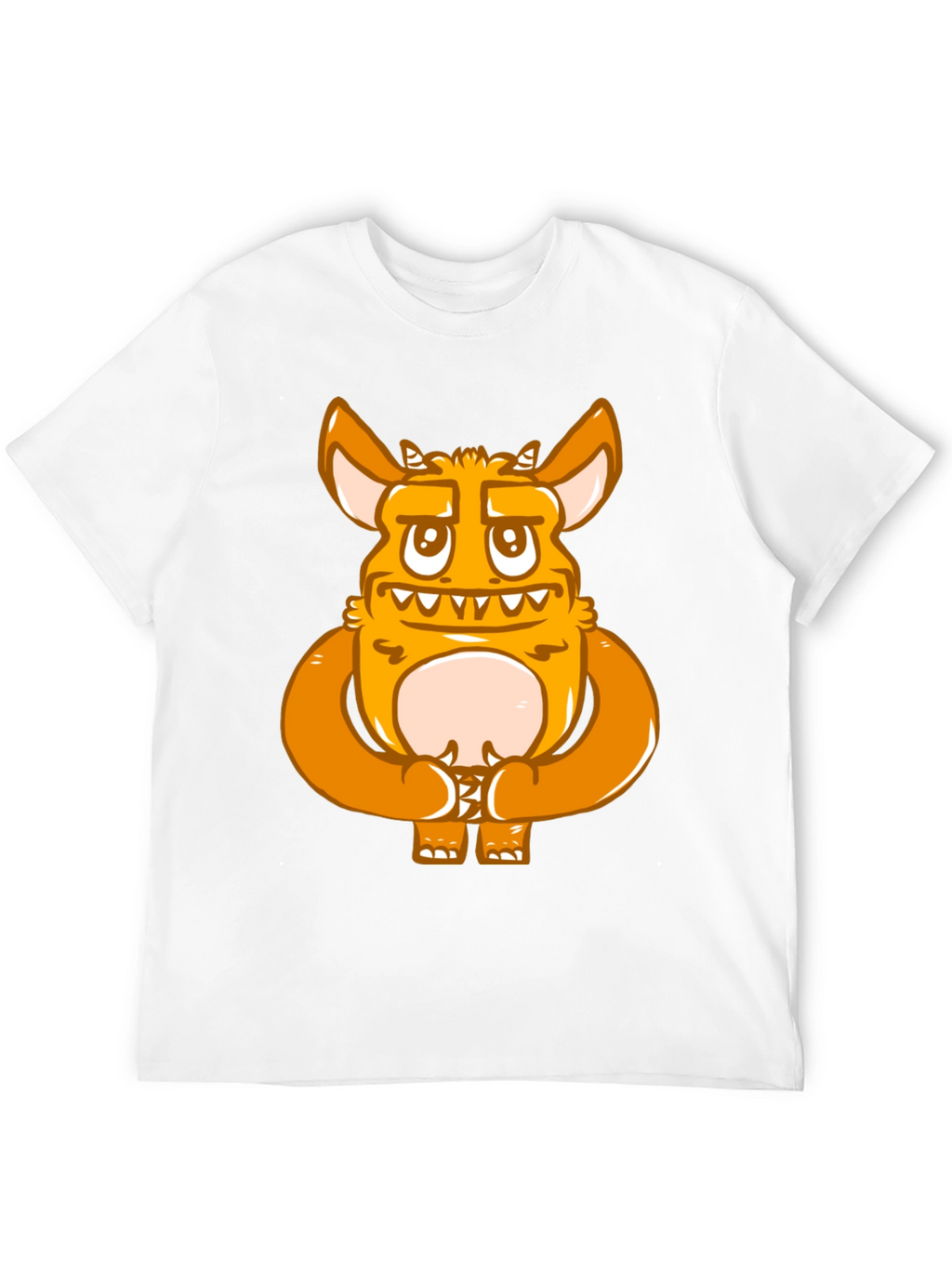Cartoon Monster Graphic Print Black T-Shirt