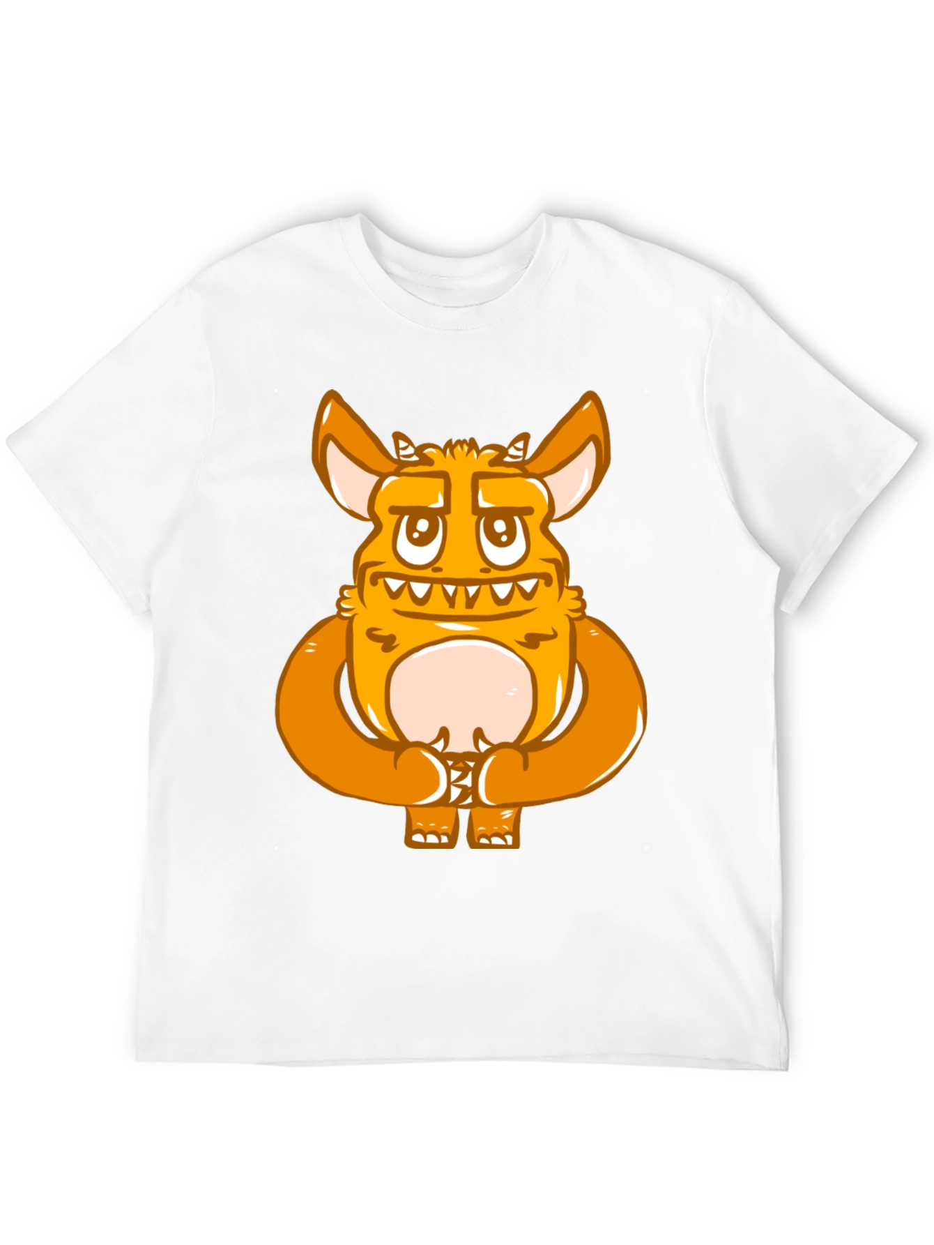 Cartoon Monster Graphic Print Black T-Shirt