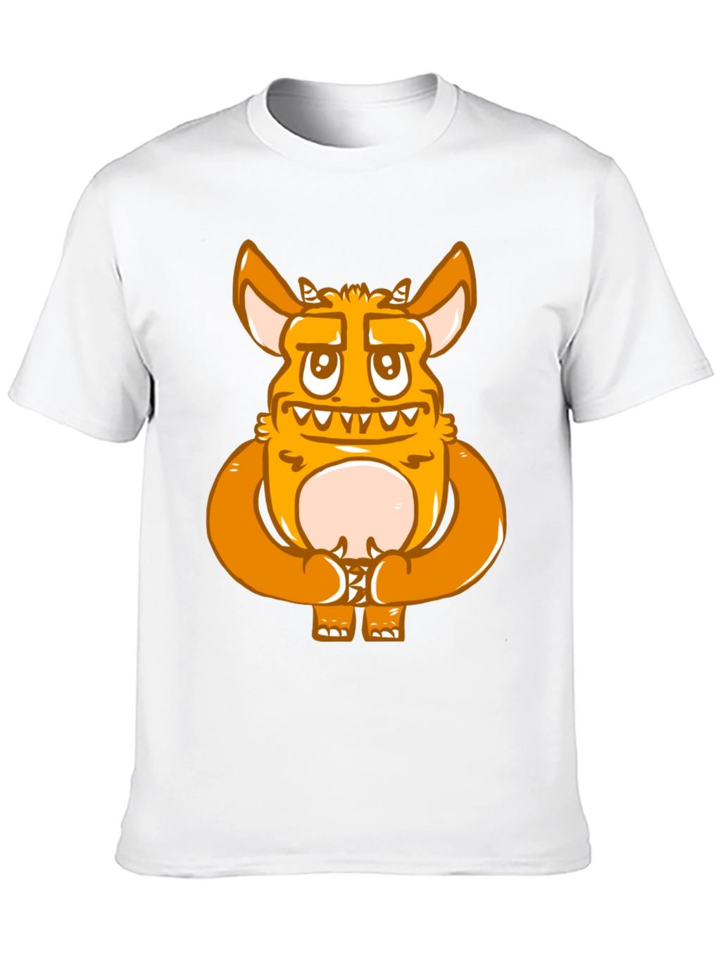 Cartoon Monster Graphic Print Black T-Shirt