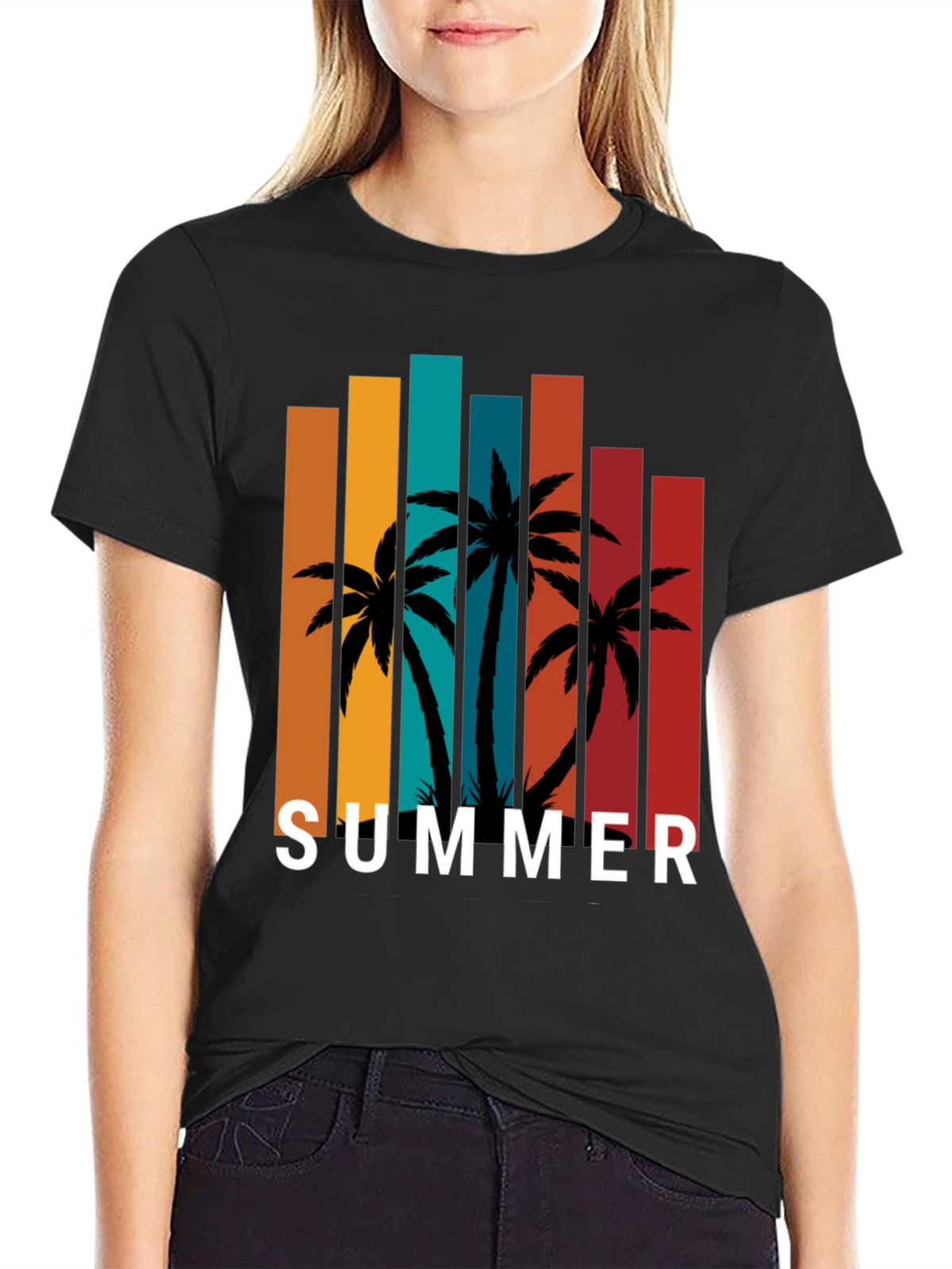 Tropical Summer Palm Tree Graphic Tee