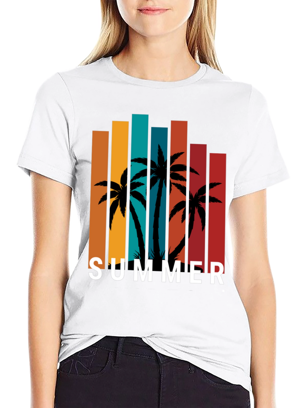 Tropical Summer Palm Tree Graphic Tee
