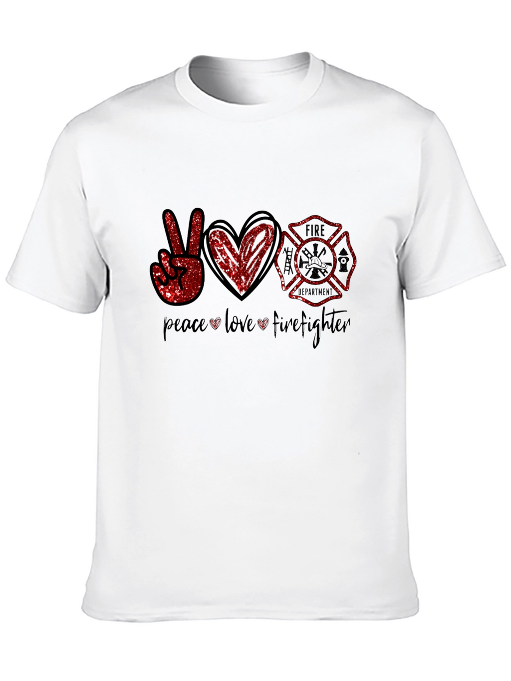 Peace Love Firefighter Graphic Tee