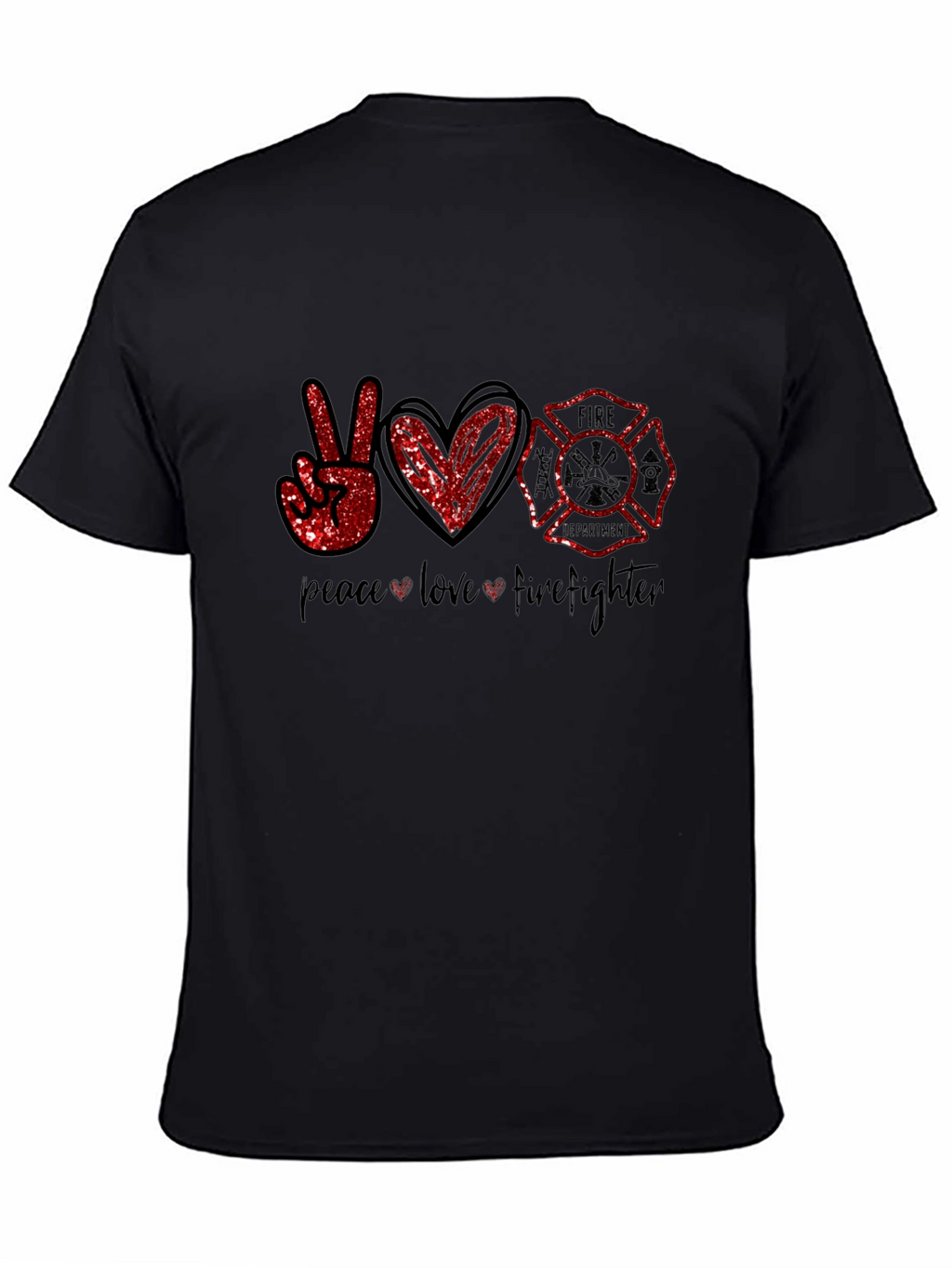 Peace Love Firefighter Graphic Tee