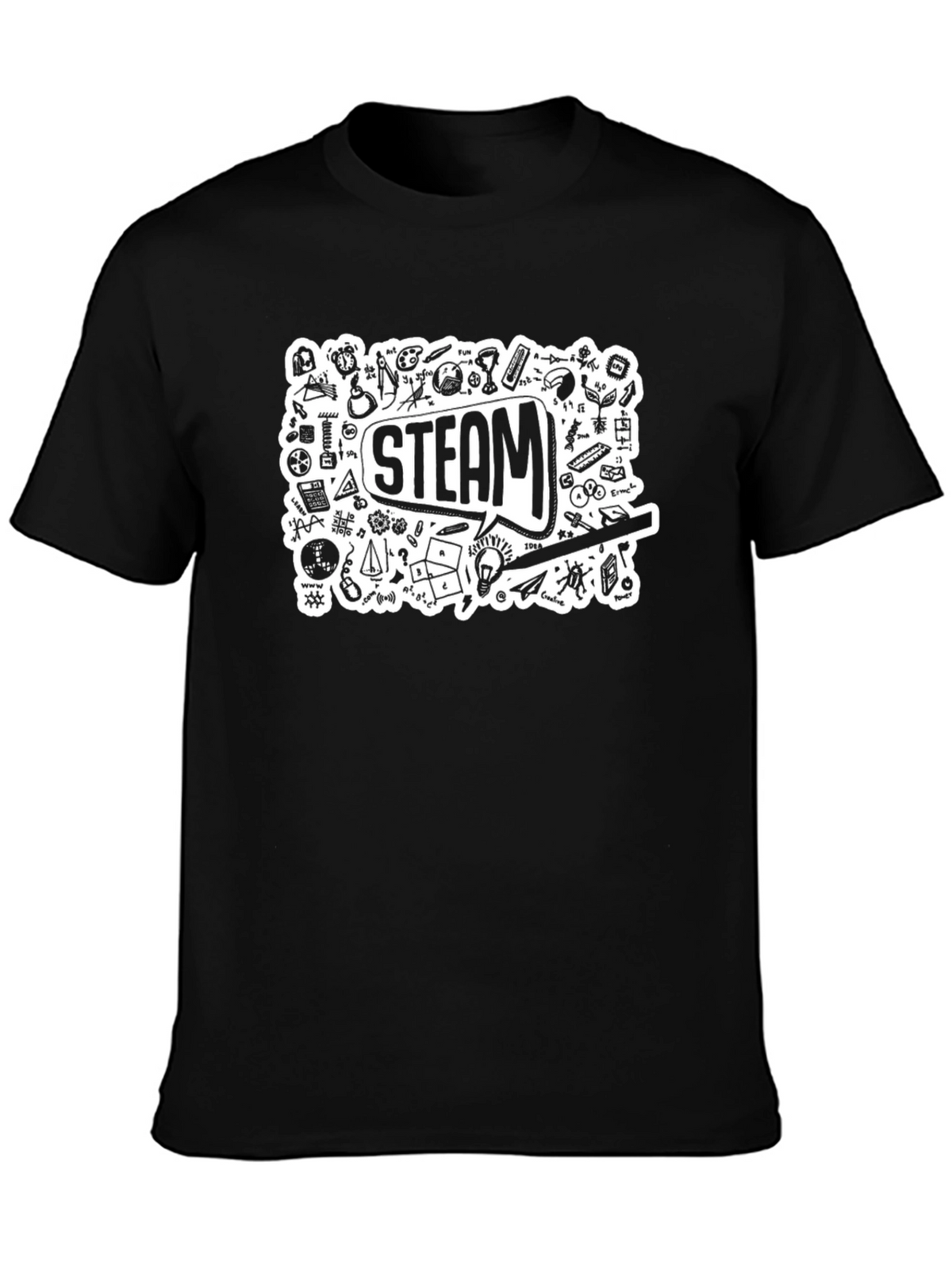 STEAM Doodle Black T-Shirt