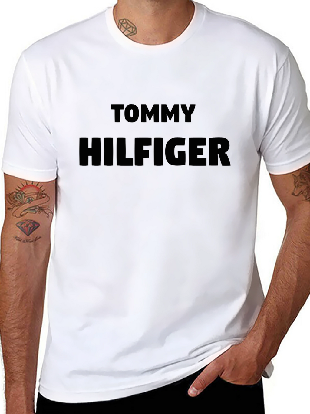 Tommy Hilfiger Mens Black Crewneck T-Shirt