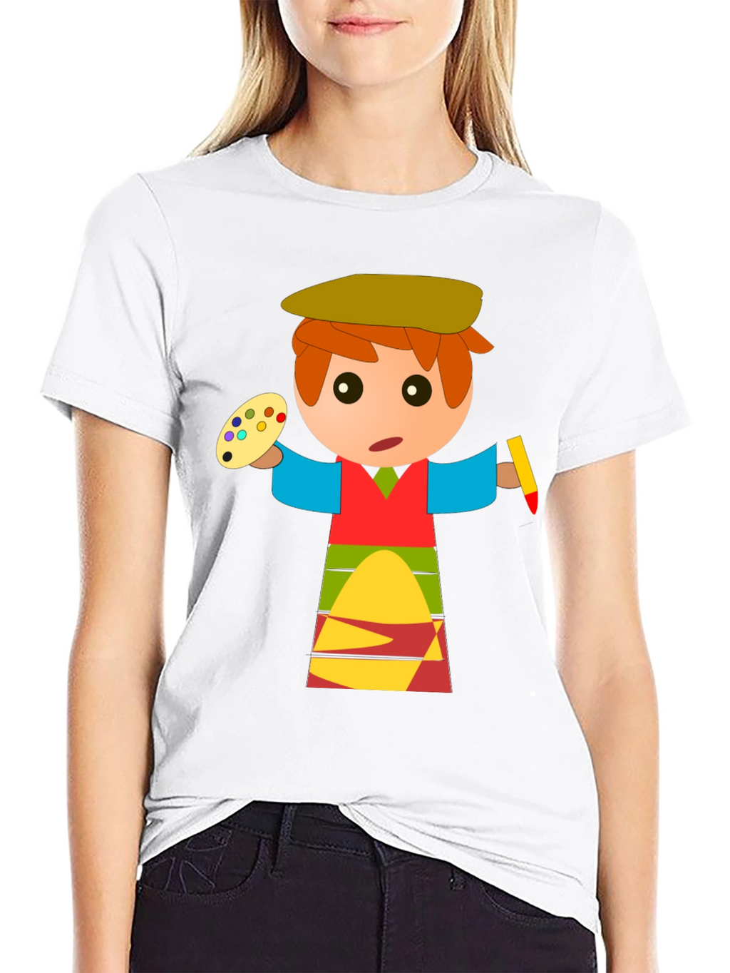 Cartoon Artist Graphic T-Shirt