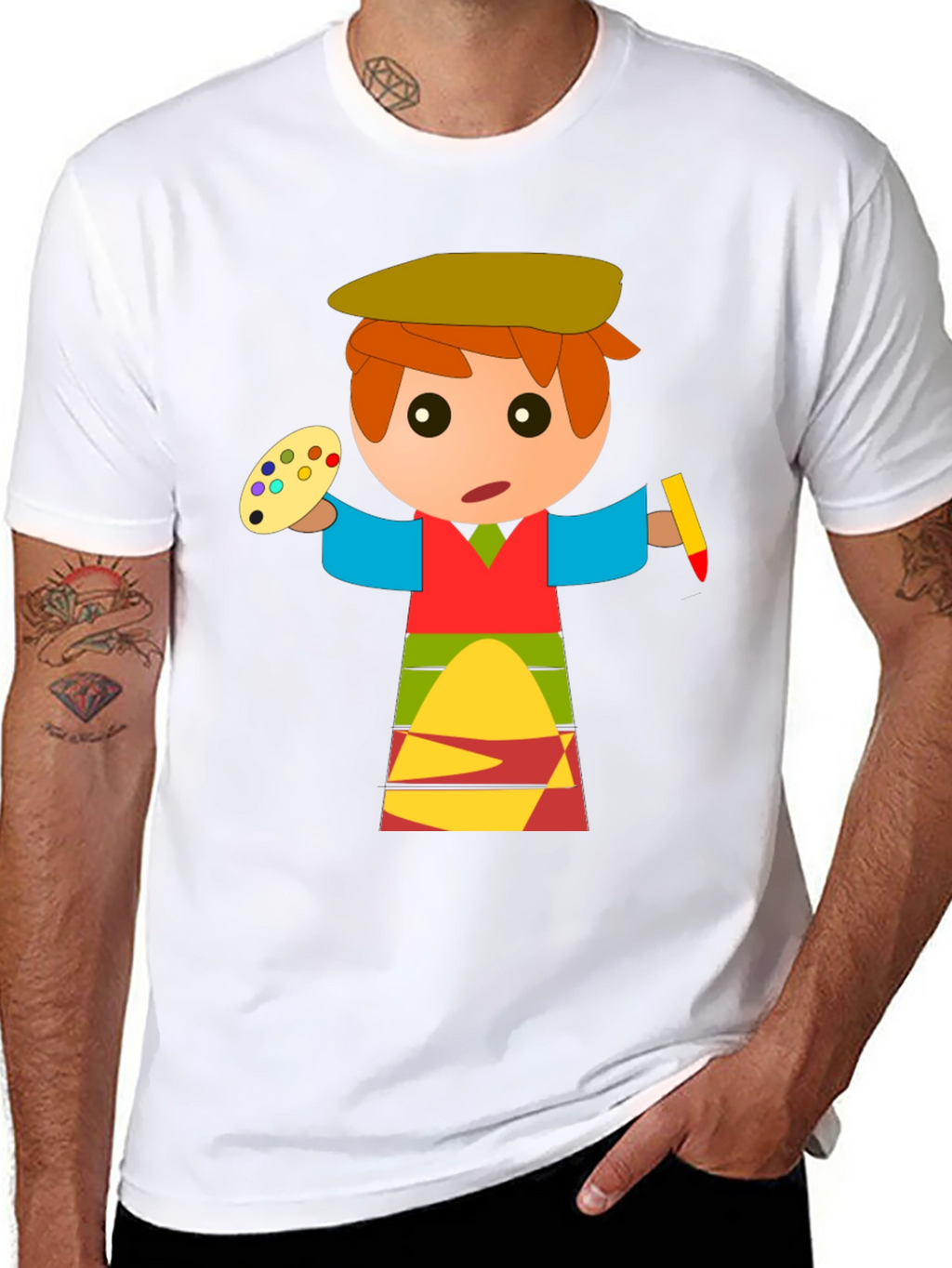 Cartoon Artist Graphic T-Shirt