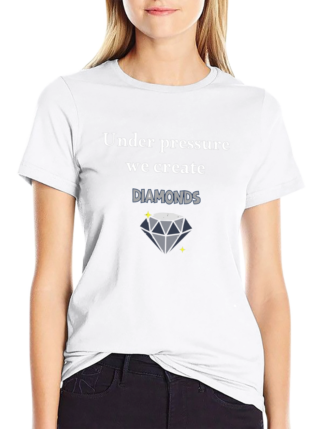 Under Pressure We Create Diamonds Black T-Shirt