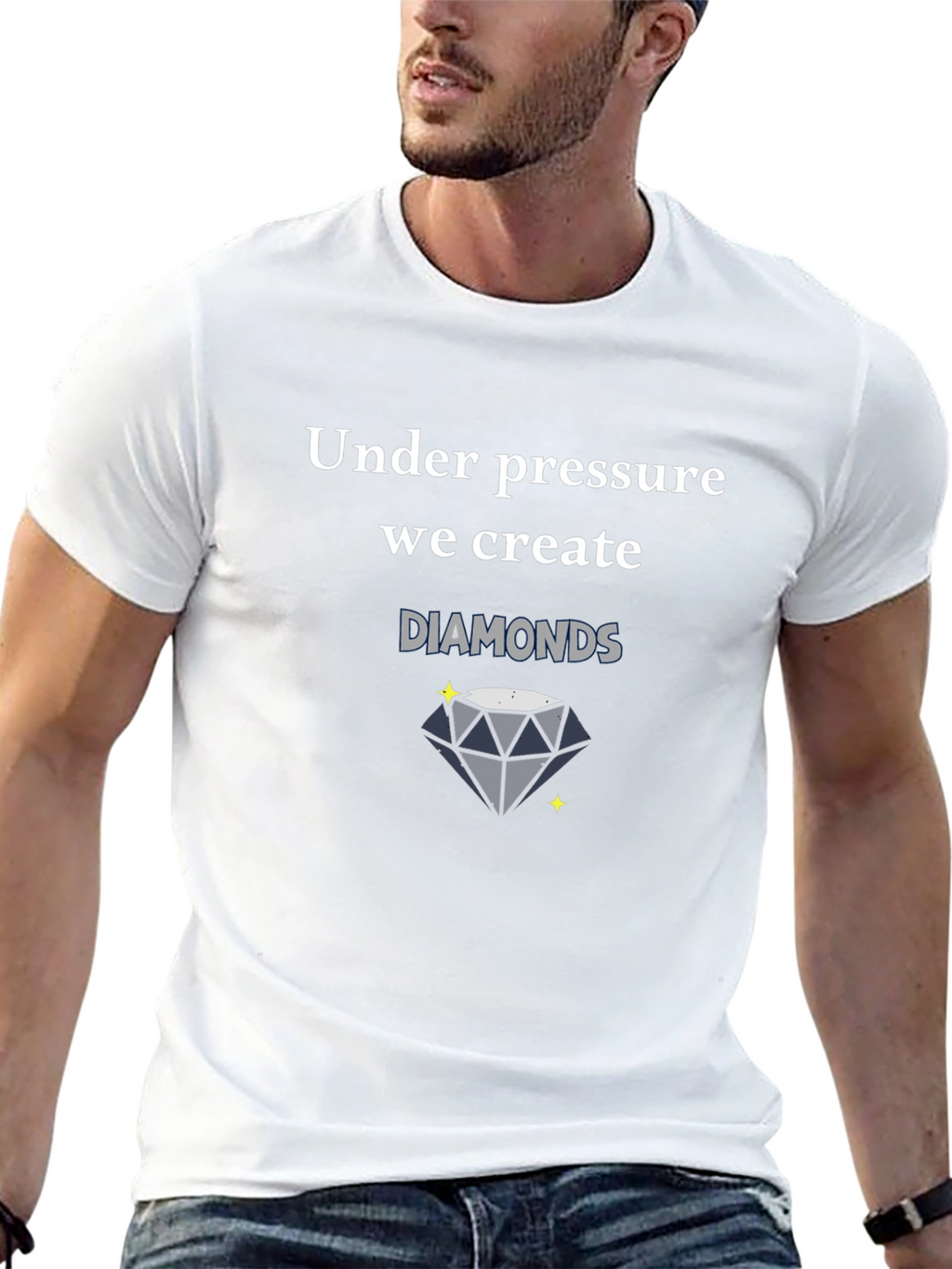 Under Pressure We Create Diamonds Black T-Shirt
