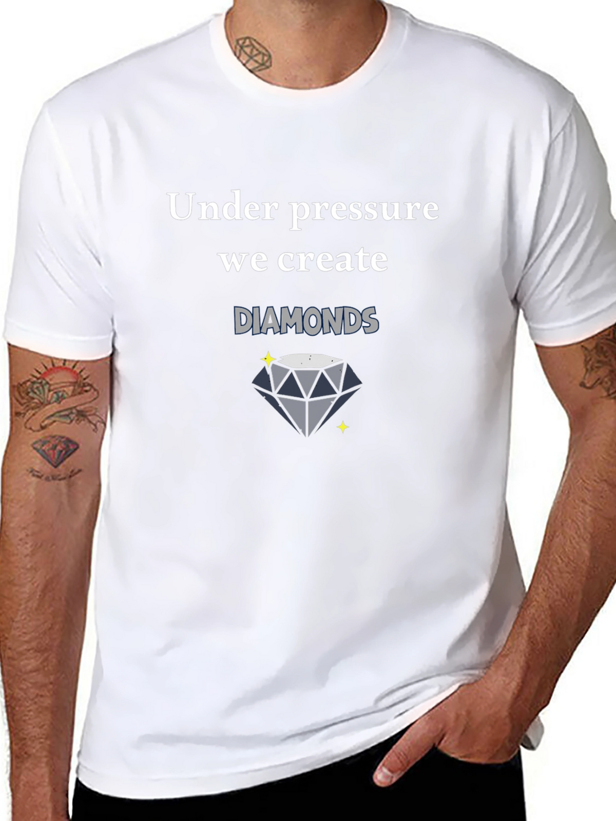 Under Pressure We Create Diamonds Black T-Shirt