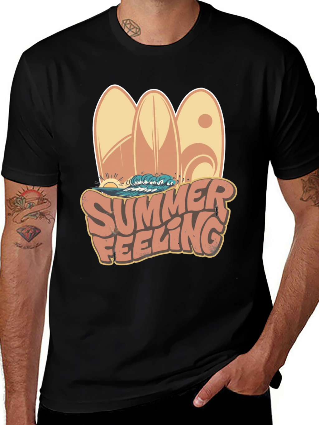 Summer Feeling Surfboard Graphic Tee
