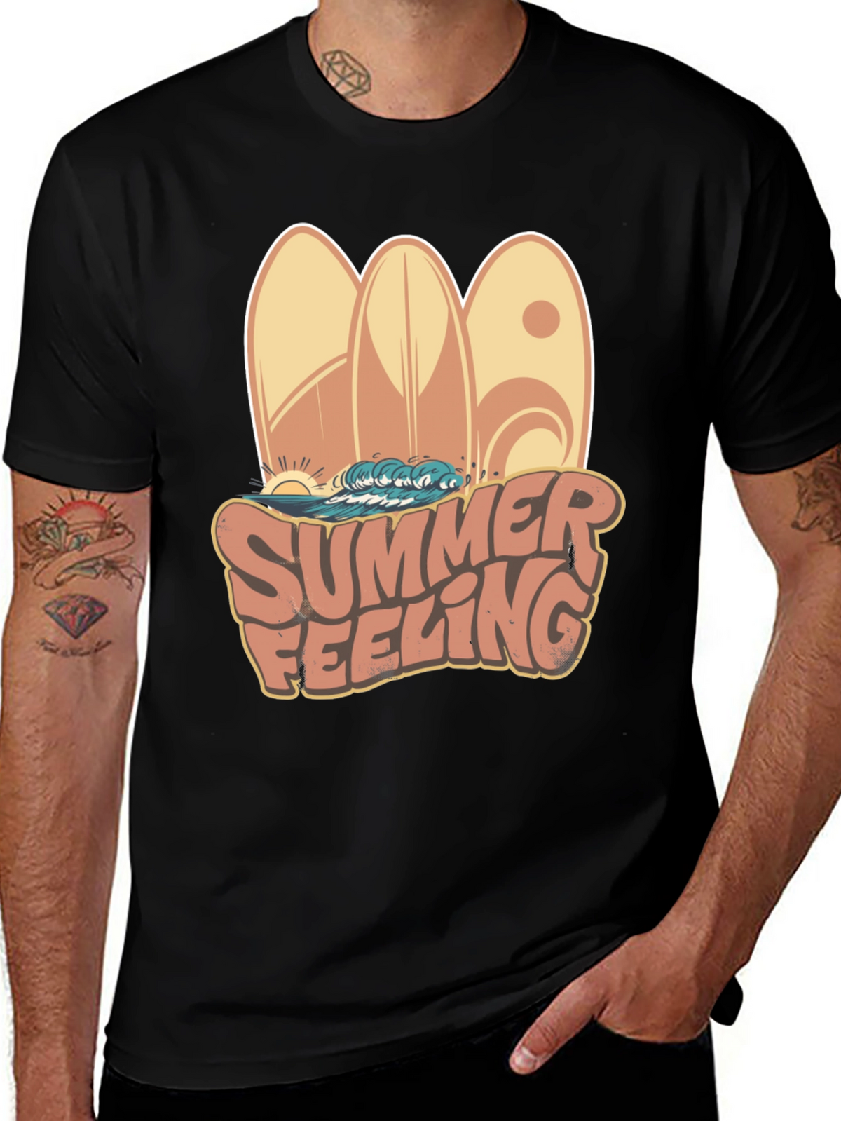 Summer Feeling Surfboard Graphic Tee