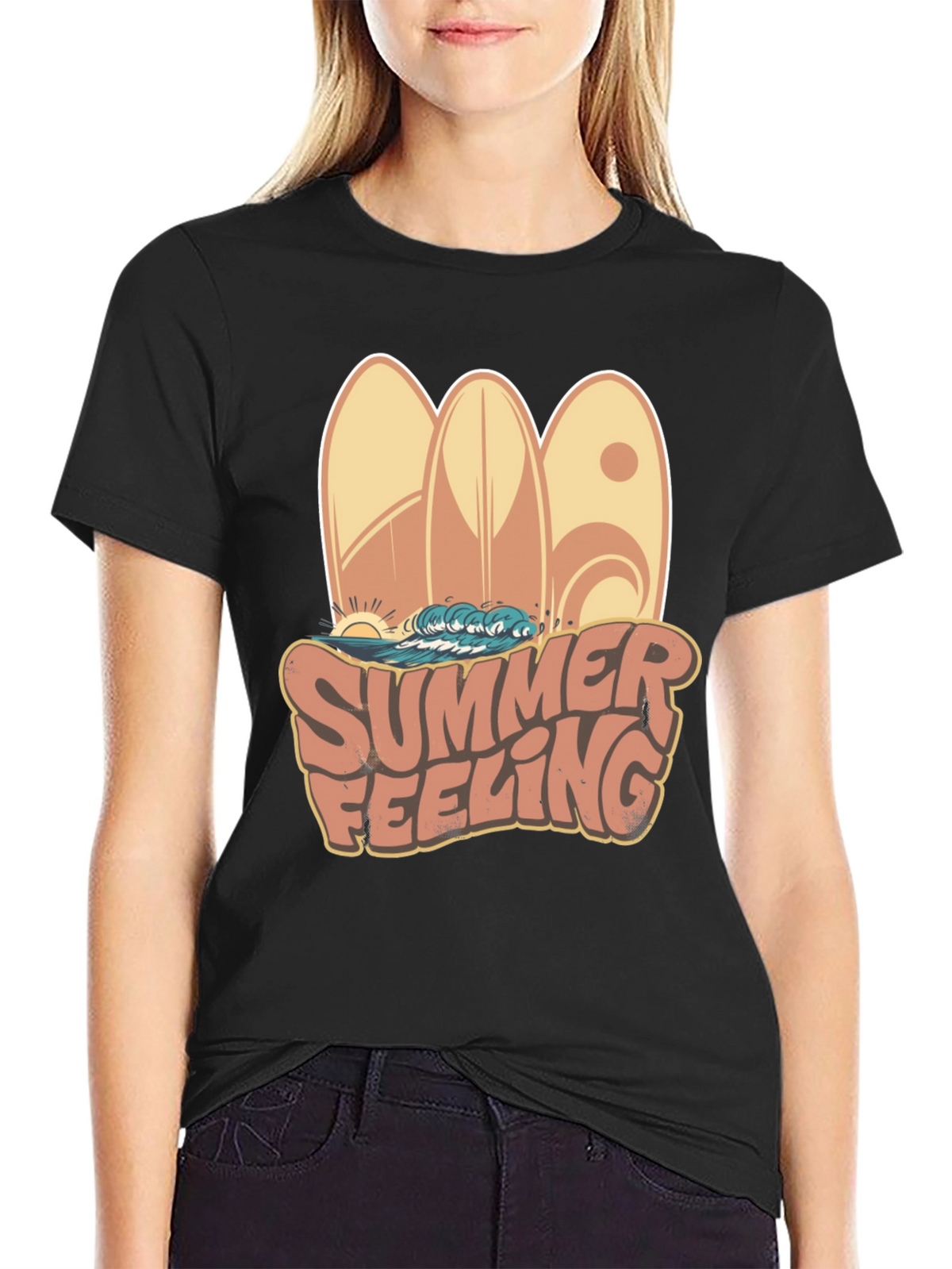 Summer Feeling Surfboard Graphic Tee